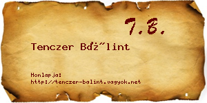 Tenczer Bálint névjegykártya