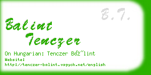 balint tenczer business card